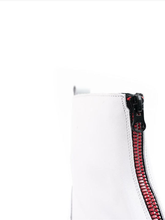 Women's Leather Ankle Boots Aeros 1-594-20517-29 White White