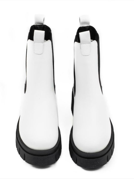 Women's Leather Ankle Boots Aeros 1-594-21506-29 Wht White