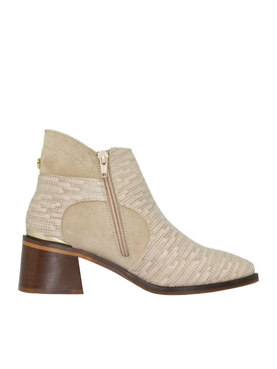 Leather Ankle Boots Mlv Tania12 Beige