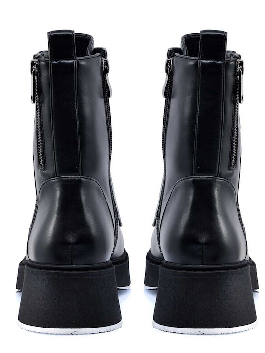 Loveberry Damen Stiefeletten Casual Extra Leicht Weich Anatomisch Memory Foam Schwarz Kunstleder