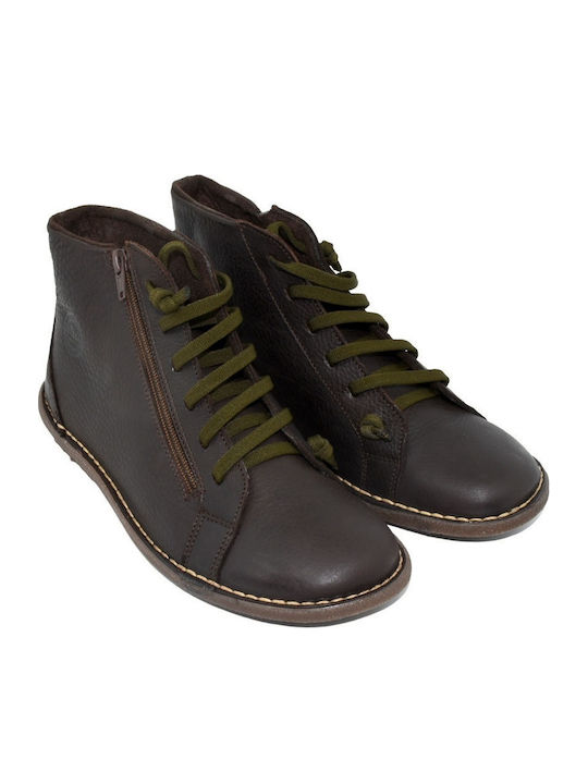 Leder Casuals Stiefeletten Atxa 21066 Burgundisch