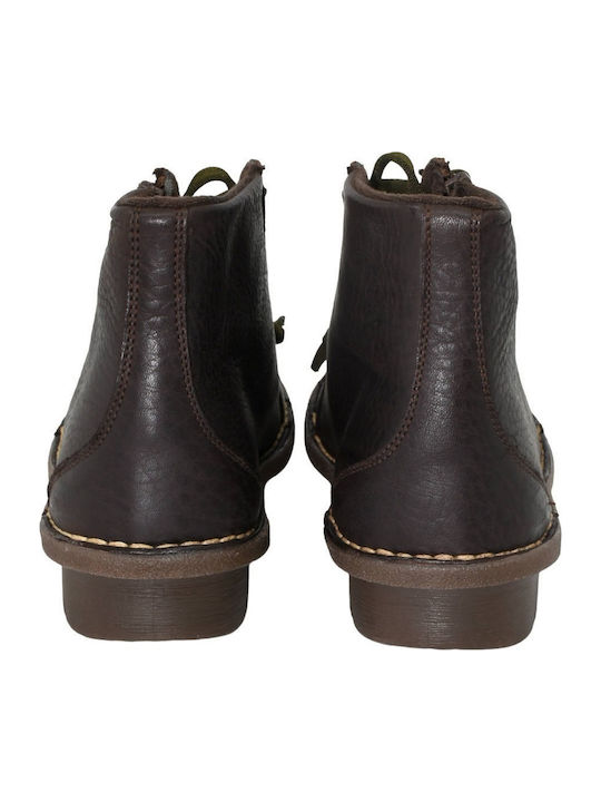 Leder Casuals Stiefeletten Atxa 21066 Burgundisch
