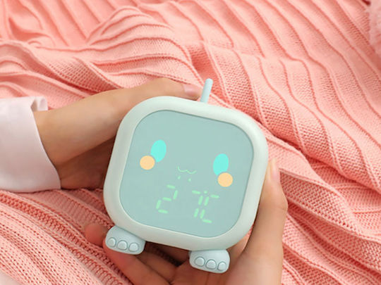 Avizar Mon Petit Dino Animierte Kinderzimmer Dekorationsaccessoire Doppel-Schreibtischuhr Blau