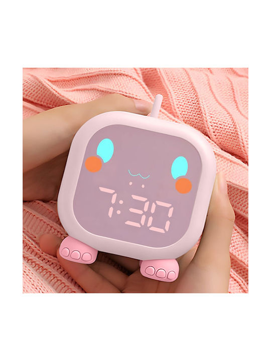 Techkidz Animated Backlight Alarm Clock Model Mon Petit Dino Pink