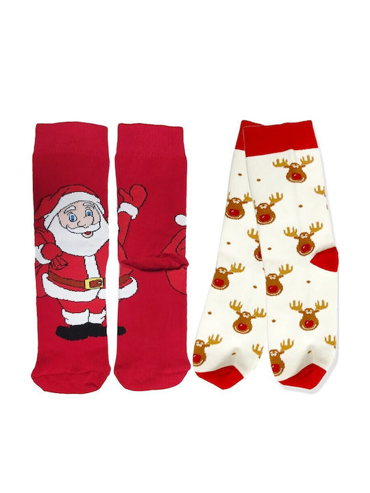 0070-01 Christmas Socks Set Of 2 Pieces 2 Pack Xmas Socks V-store