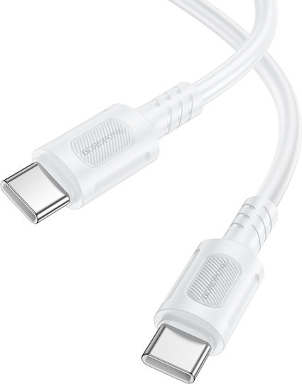 Borofone USB 2.0 Cable USB-C Male - USB-C 60W PD White 1m