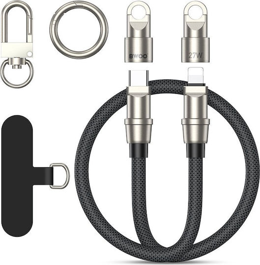 BWOO Cablu USB 2.0 USB-C Masculin - USB-C 60W PD Gri 0,3m