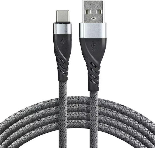 everActive Braided USB 2.0 Cable USB-C male - USB-C Γκρι 1m CBB-1CG