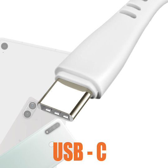 Linq USB auf USB-C 15W Ladeübertragung Geflochtenes Nylon 1m Weiß