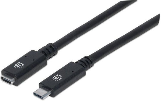 IC Intracom USB 2.0 Cable USB-C male - USB-C female Μαύρο 0.5m 355230