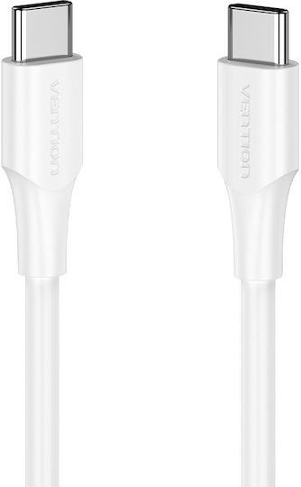 Vention Regular USB 2.0 Cablu USB-C bărbătesc - USB-C 60W Alb 1.5m