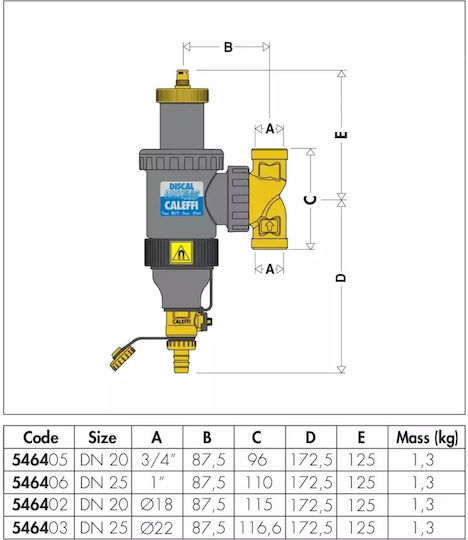 Air Vent Particle Separator Magnet Caleffi Discaldirtmag 3/4" 546405