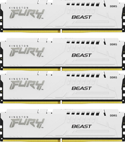 Kingston Fury Beast 128GB DDR5 RAM с 4 модула (4x32GB) и Скорост 5600 за Настолен Компютър