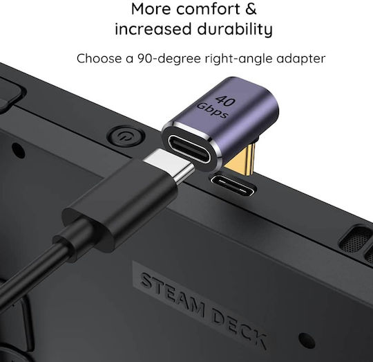 Techsuit Converter USB-C male to USB-C female Gray 1pcs