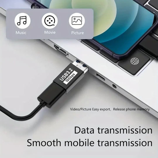 Techsuit Μετατροπέας USB-C male σε USB-A female 1τμχ