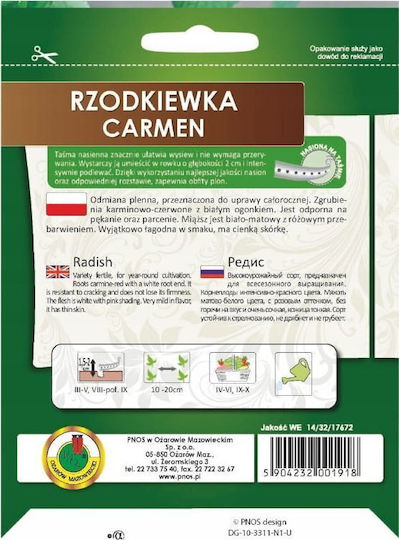 Carmen Radish Polish Variety Year-round Cultivation Seeds
