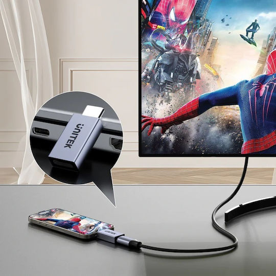 Unitek Converter USB-C male to USB-C female Gray 1pcs A1038GY01