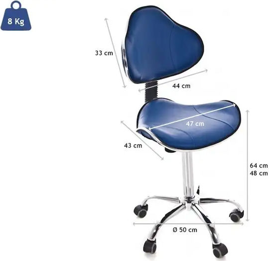 Quirumed Medical Stool with Backrest Blue QM9933B-AZ