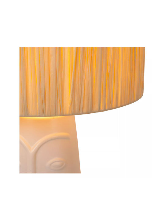 Lucide Lightning Viso Πορτατίφ για Ντουί E27 LED με Μπεζ Καπέλο και Λευκή Βάση