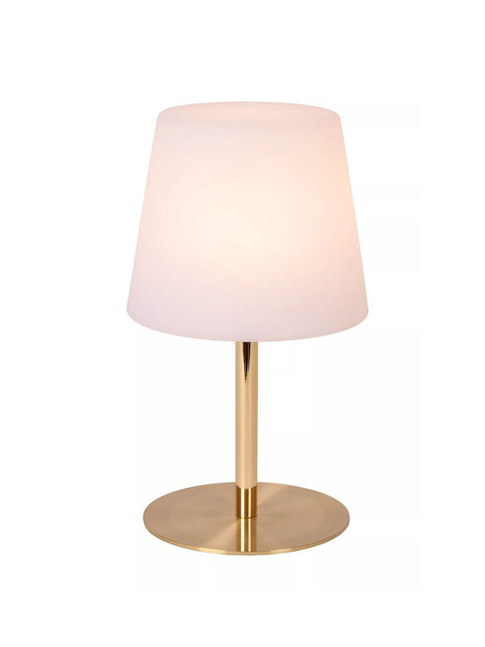 Lucide Lightning Tyon Table Lamp LED with Gold Shade and Base