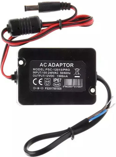 12v Dc 1.5 A Τροφοδοτικό Συστημάτων CCTV Μαύρο PSC-12015/PRO