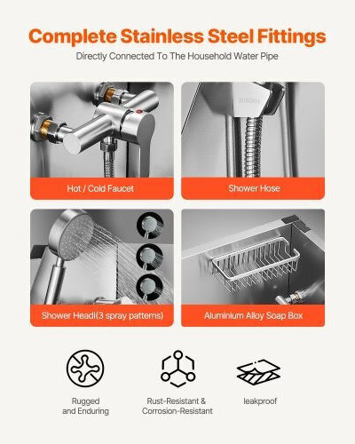 Vevor Dog Grooming Bathtub Stainless Steel Stairs Faucet Left Door 96.5 cm Bxgcwyg38czj4vwjjv0