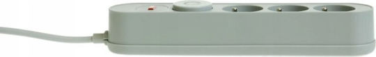 Plastrol Power Strip Safety with Switch and 3m Cable Gray