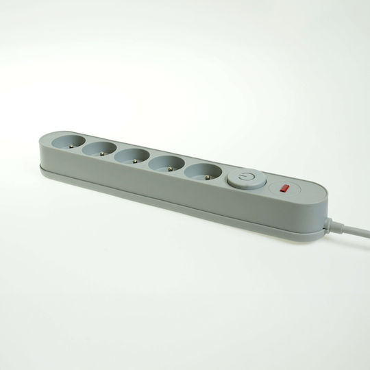 Plastrol Power Strip Safety 5 Sockets with Switch and Cable 3m Gray