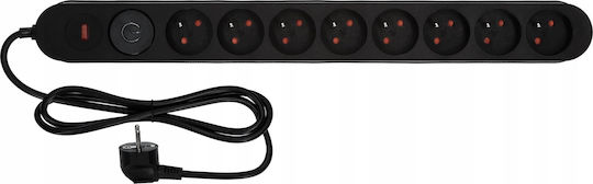 Plastrol Safety Power Strip 8 Sockets with Switch and 1.5m Cable