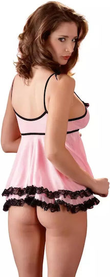 Cottelli Collection Σετ Sexy Νυχτικό με Δαντέλα Ροζ