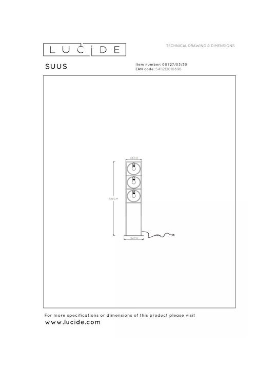 Lucide Lightning Lucide Floor Lamp Black
