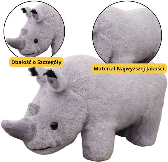 Jucărie De Plus Rinocer Gri Animal De Pluș Pentru Îmbrățișat 30cm
