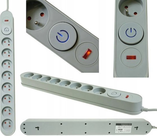 Plastrol Power Strip Safety with Switch and Cable 3m Gray