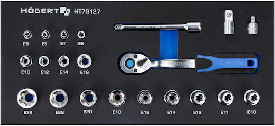 Högert Technik Καστάνια με Καρυδάκια 3\8" 22τμχ