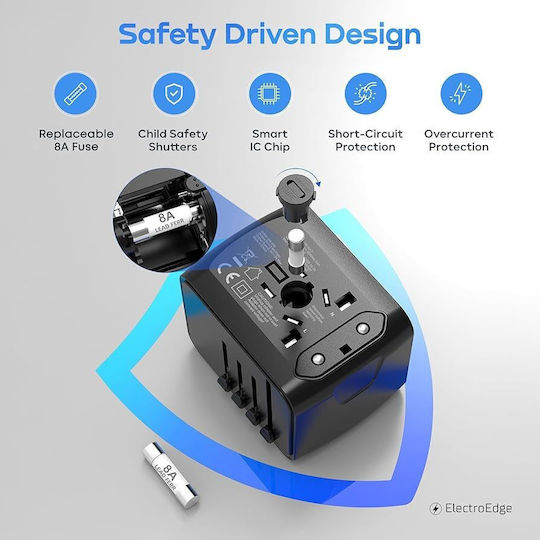 BMax Адаптер за Контакти Universal с 4 USB Порта