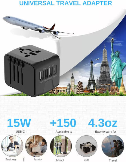 BMax Адаптер за Контакти Universal с 4 USB Порта