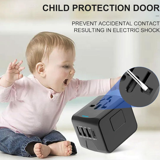 BMax Адаптер за Контакти Universal с 4 USB Порта