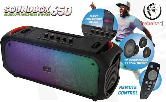 Rebeltec SoundBox 650 Ηχείο Bluetooth 80W με Ραδιόφωνο Διάφανο