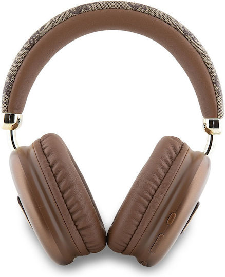 Guess Triangle Logo Wireless Wired Over Ear Headphones With 32 Hours Playing Time Brown