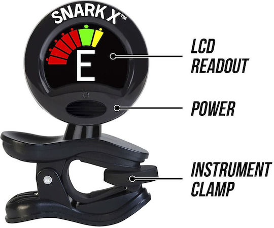 Danelectro Χρωματικό Κουρδιστήρι Snark SN-X Clip On σε Μαύρο Χρώμα