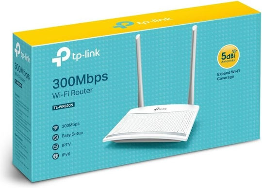 TP-LINK TL-WR820N v2 Ασύρματο Router Wi‑Fi 4 με 2 Θύρες