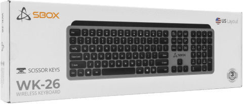 Sbox WK-26 Wireless Keyboard Only English US