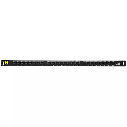 Netrack Panou De Patch Neprotejat Pentru Rack 0.5U 19" 24 Prize Cat5e / Cat7 / Cat6 / Cat6a Negru