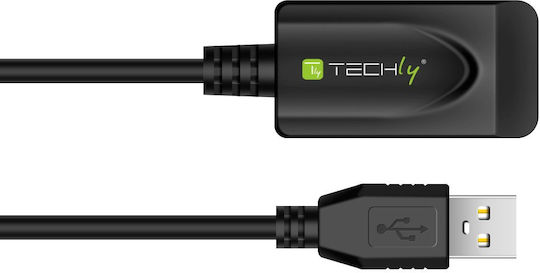 Techly USB 2.0 Кабел USB-A мъжки - USB-B мъжки Черен 5м