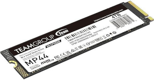 TeamGroup MP44 Graphene SSD 4TB M.2 Type with PCI Express 4.0 Connection PS5 Compatible TM8FPW004T0C101