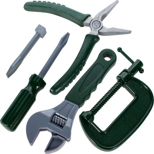 Idealstore Bricobest Tool Set Drill Pliers Hammer Wrenches Many Accessories Develops Creativity Coordination Imagination Green Color