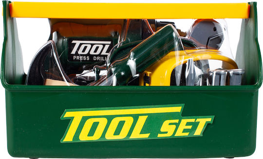Idealstore Bricobest Tool Set Drill Pliers Hammer Wrenches Many Accessories Develops Creativity Coordination Imagination Green Color