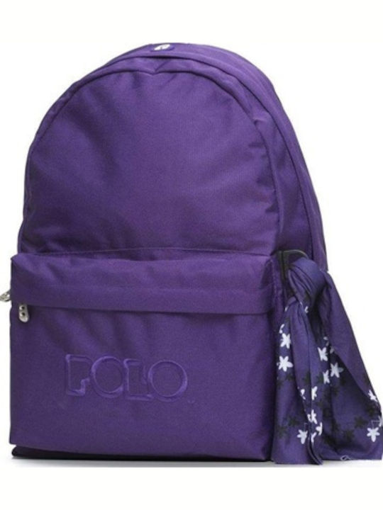 Polo Original Scarf Ghiozdan Școlar de Spate Școala gimnazială- liceu Violet cu Suport pentru sticlă de apă 23Litri 2023