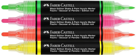 Faber-Castell Acrylic Markers Neon Colours 4pcs