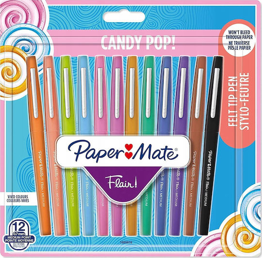 Paper Mate Flair Design Markers 0.7mm Multicolour 12pcs